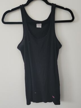 PINK Black Tank Top